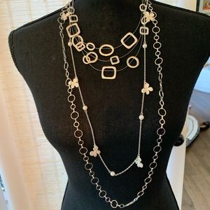 Silver Necklace Trio